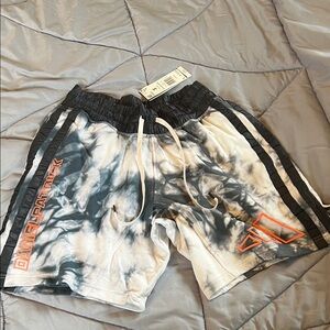adidas Tie-Dye Athletic Shorts - Black & White